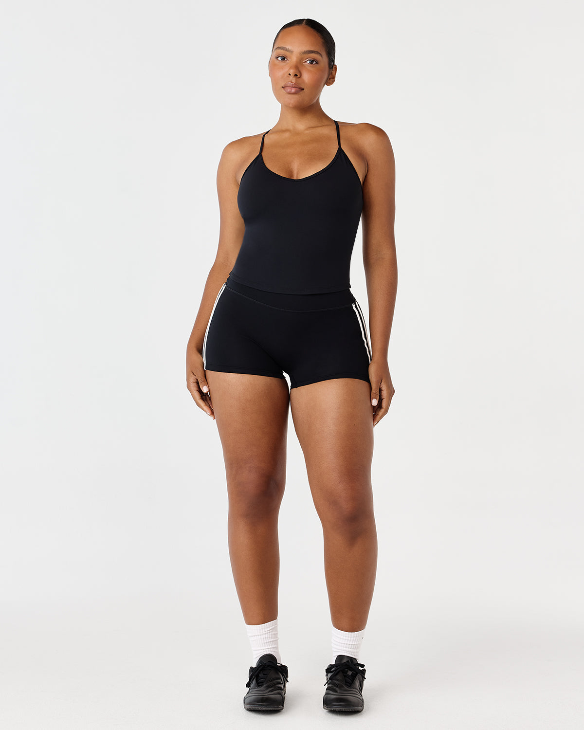 Form Invisible Scrunch Stripe Shorts 3" | Black