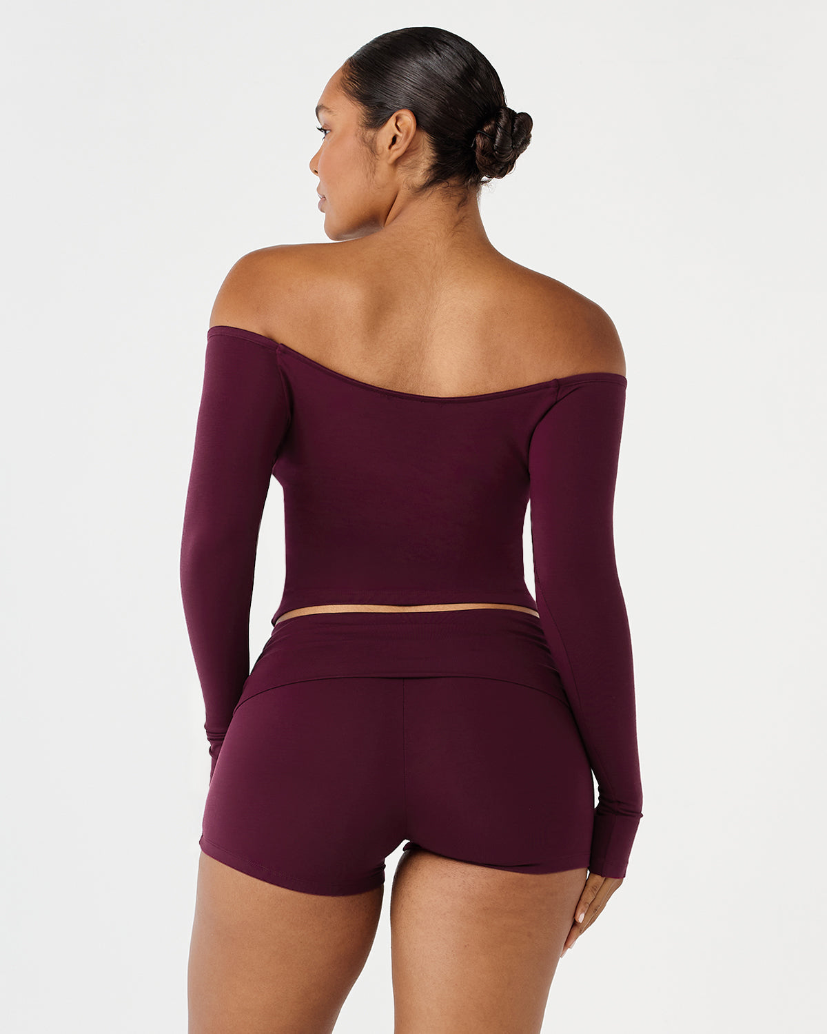 Off Shoulder Wrap Top | Deep Berry