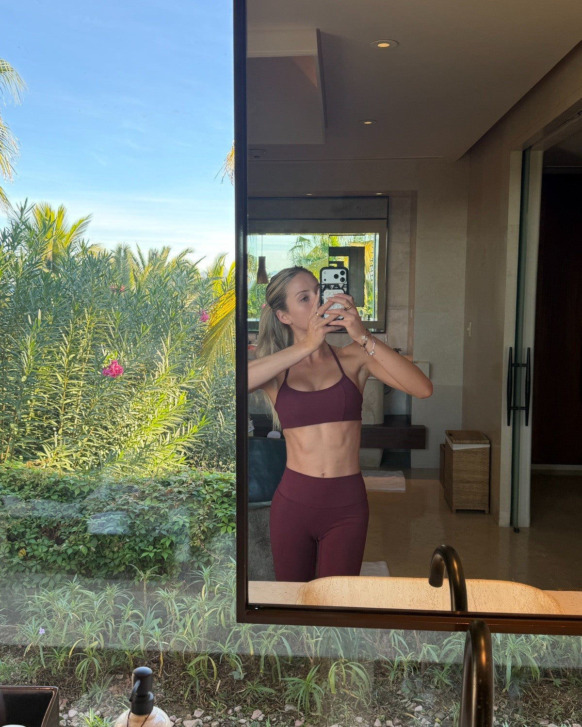 Serenity Contour Halter Crop | Burgundy