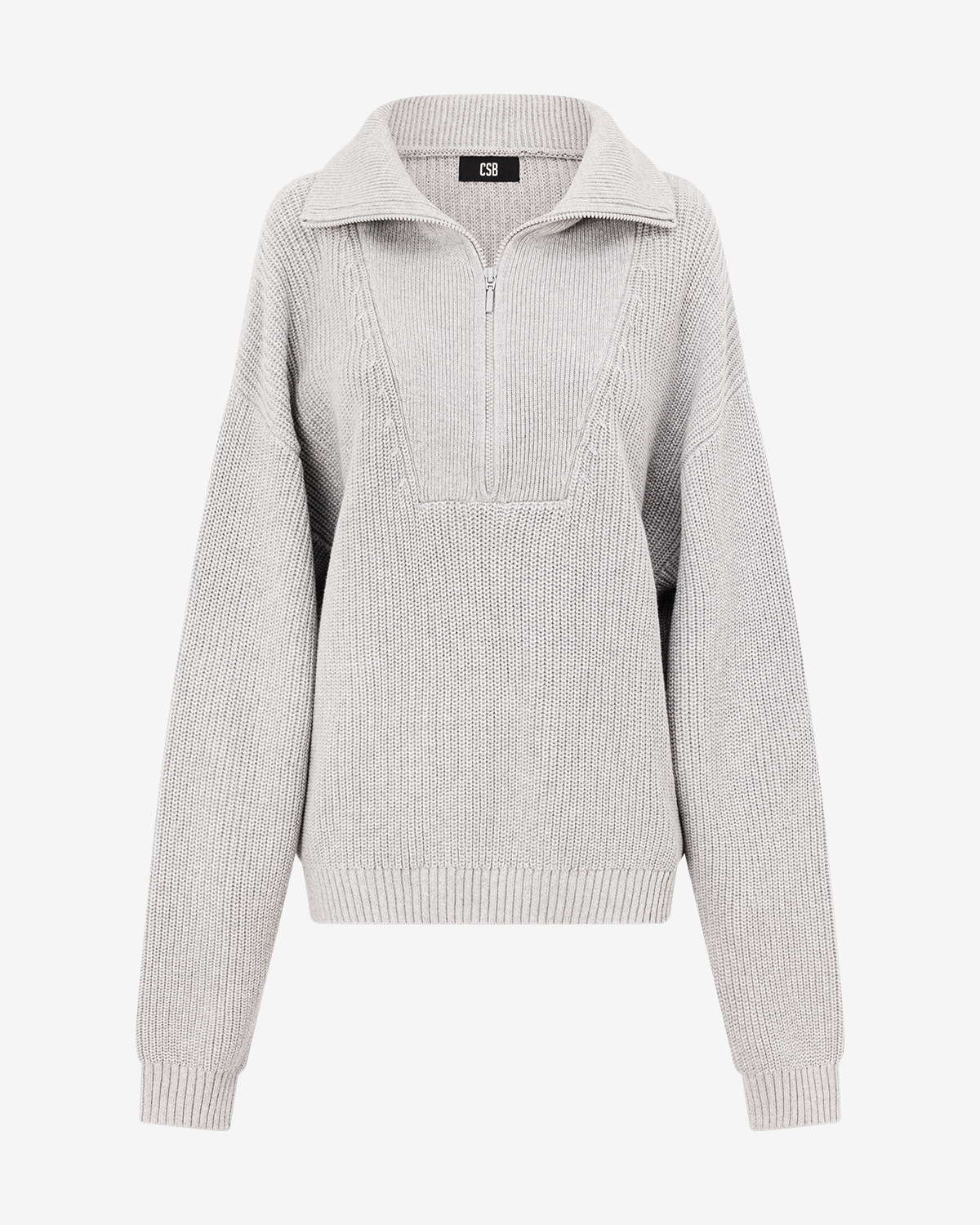 Oversized Knit Sweater | Grey Marl
