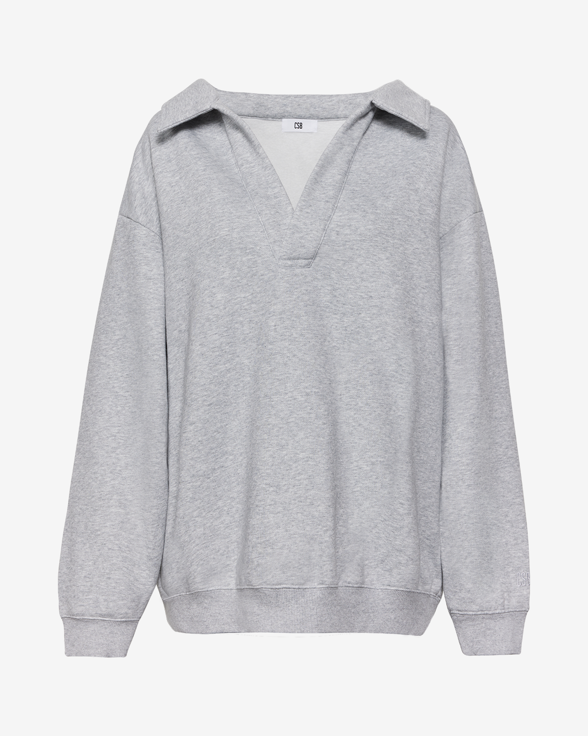 Oversized Collar Sweatshirt | Grey Marl