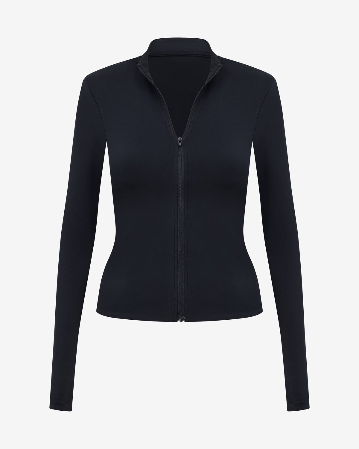 Serenity Longline Zip Up Jacket | Black