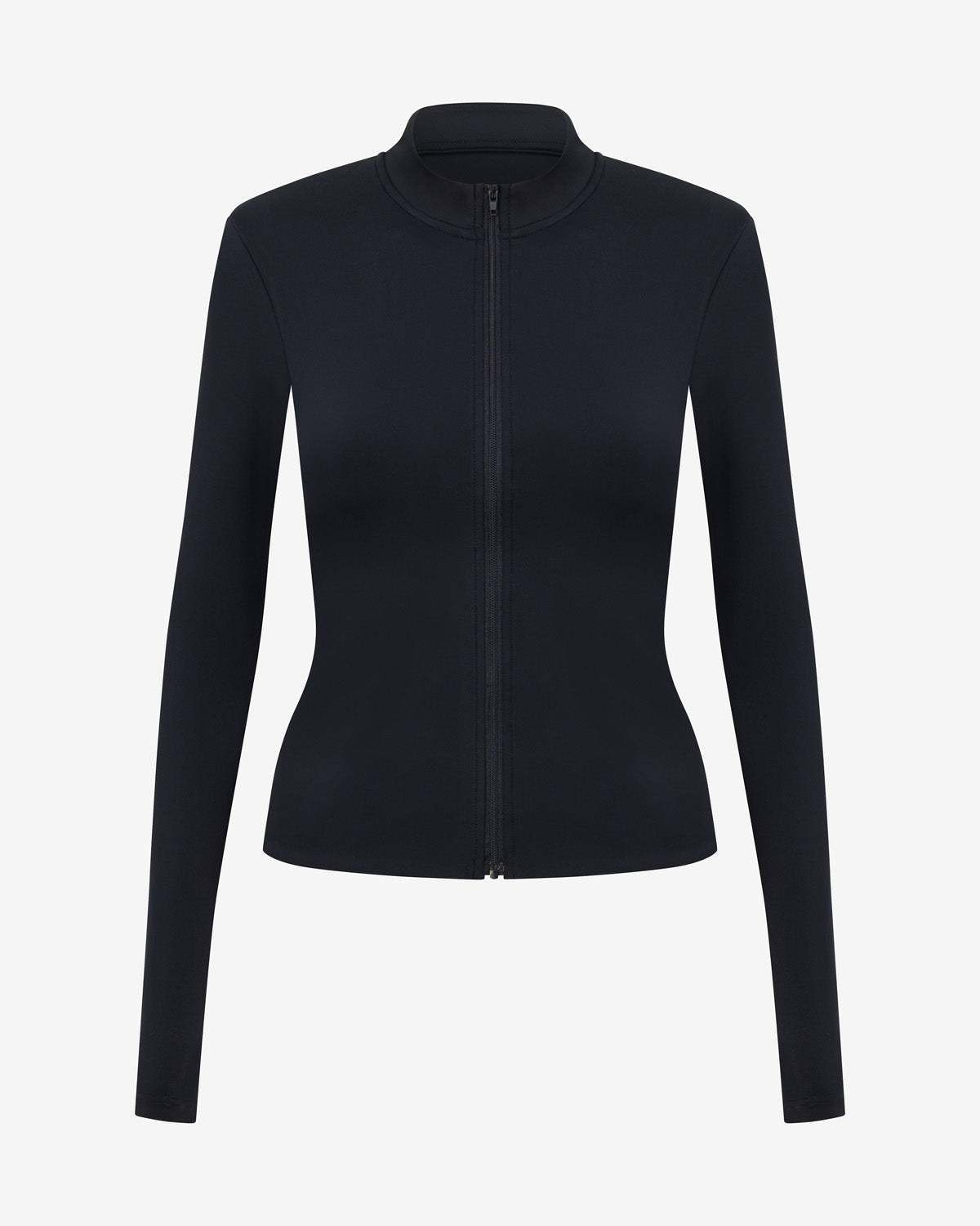 Serenity Longline Zip Up Jacket | Black