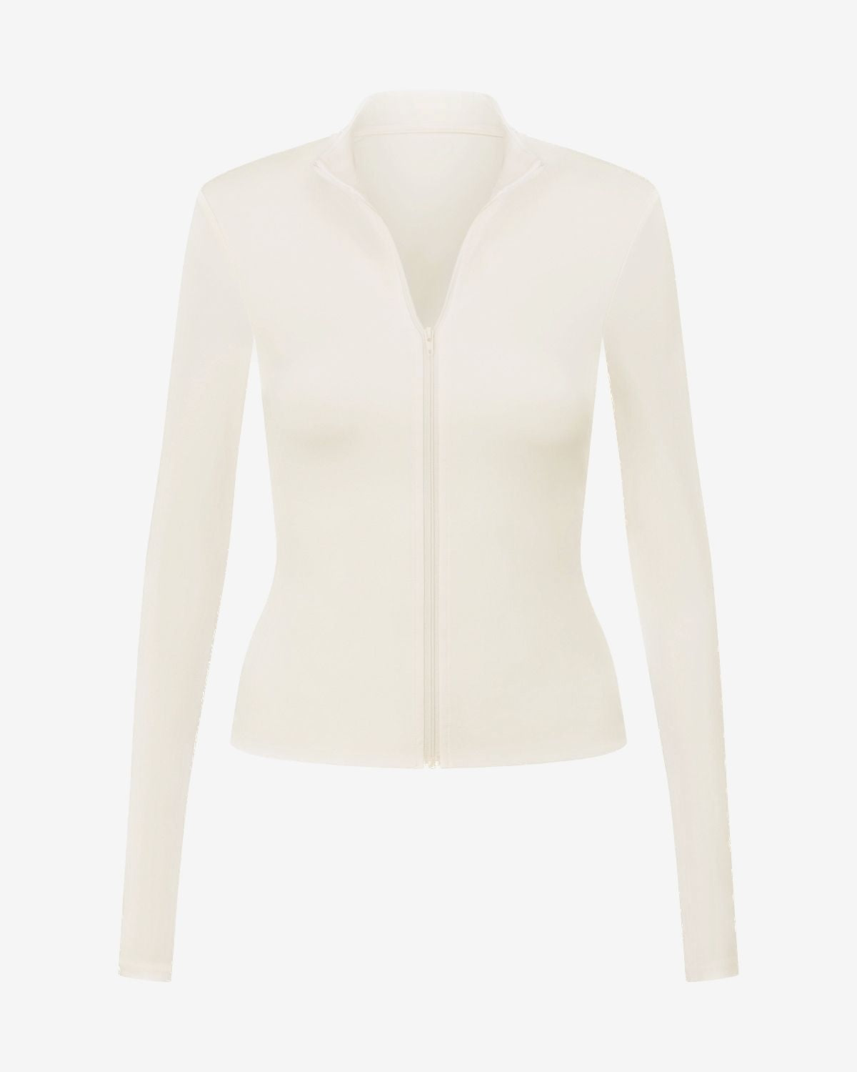 Serenity Longline Zip Up Jacket | Vanilla