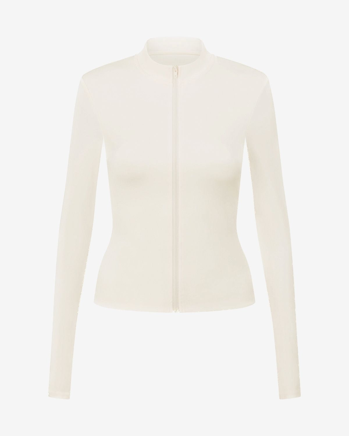 Serenity Longline Zip Up Jacket | Vanilla