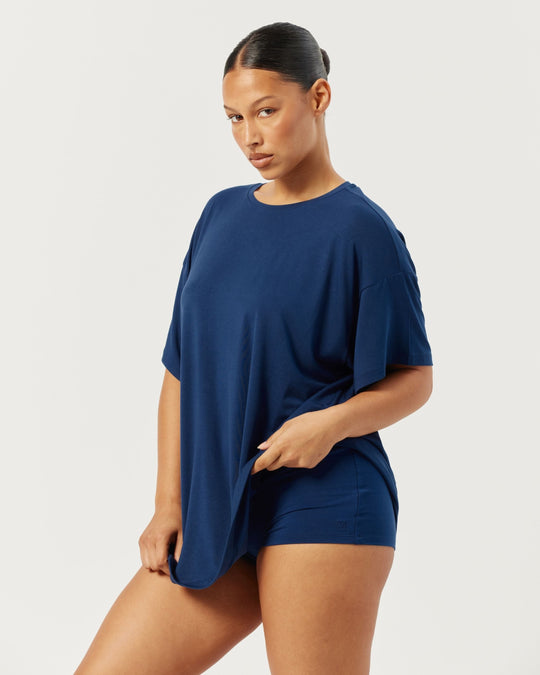 Sleep Boy Leg Shorts | Navy