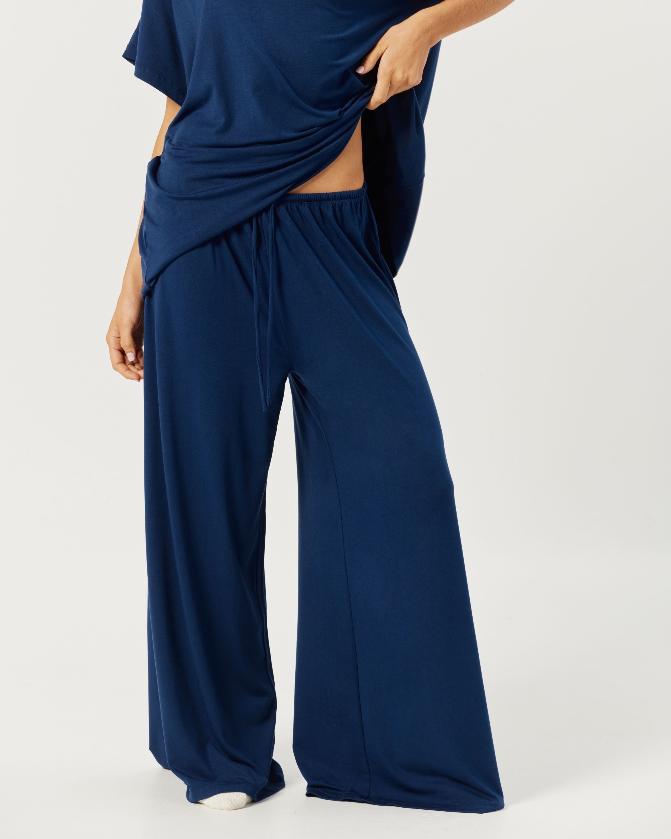 Wide Leg Sleep Pant | Navy