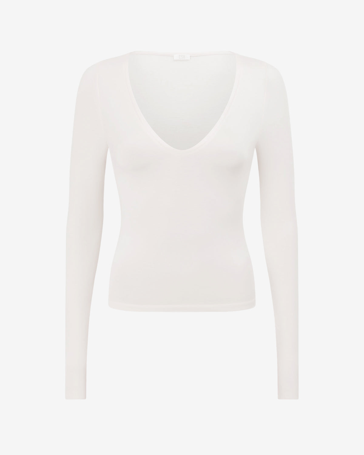 V Neck Long Sleeve Top | Vanilla