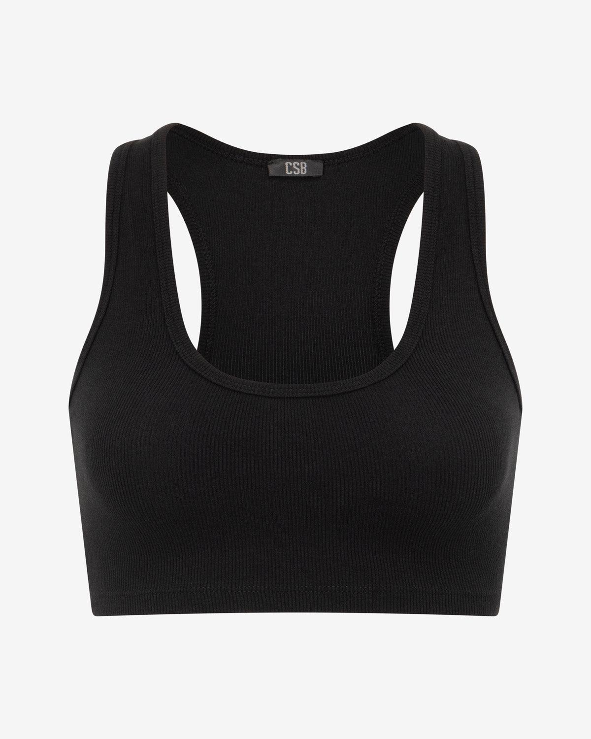 Rib Cropped Tank | Black