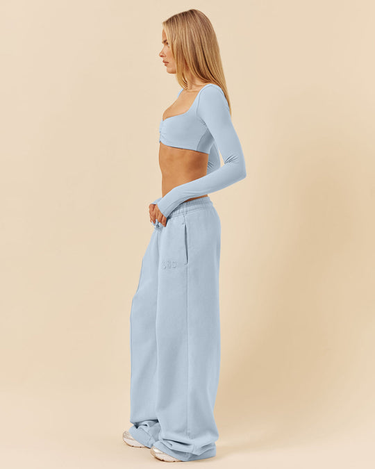 CSB Wide Leg Sweatpant | Dusty Blue