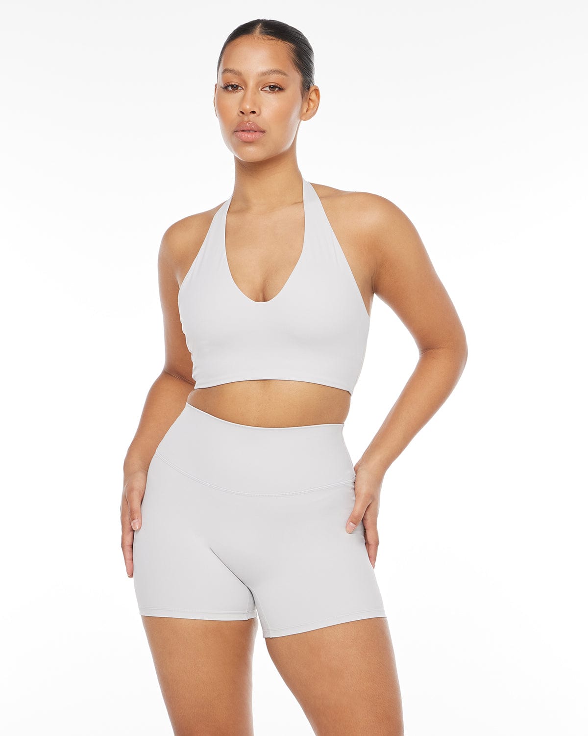 Halter Neck Sports Bras Deep V Neck Tops Activewear Crop Tops 