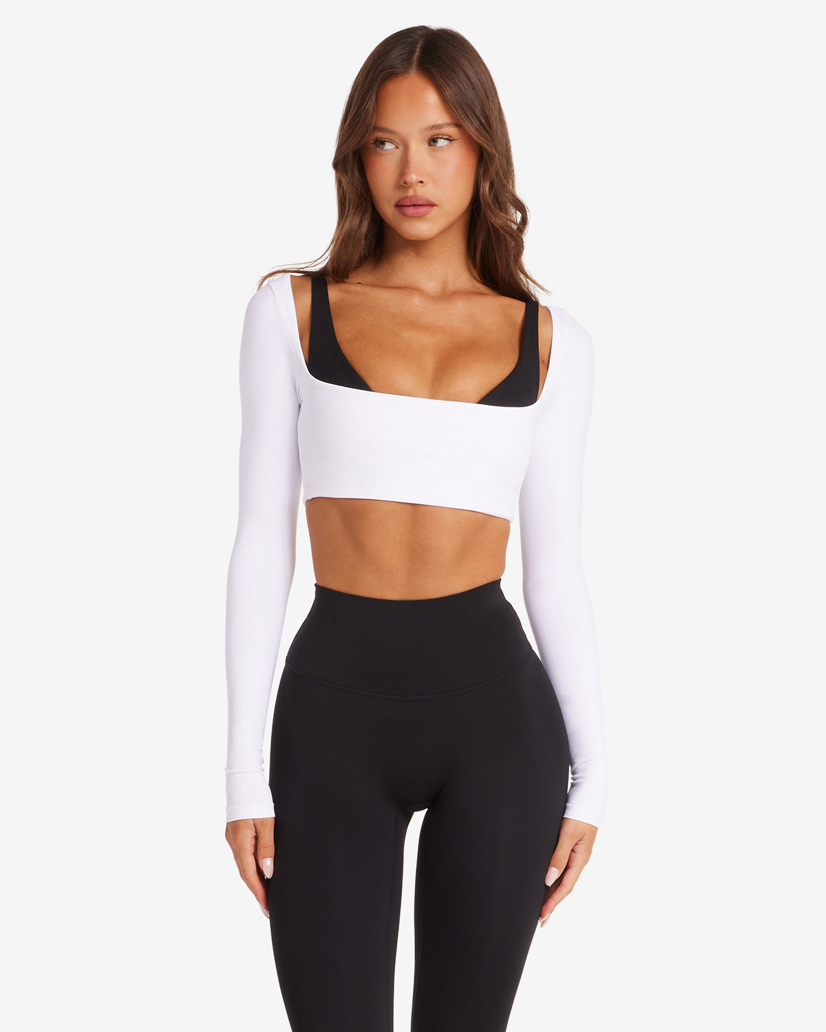 thumbnail image 2 of Long Sleeve Workout Crop Top For Women - Backless Yoga Top With Built-in Bra | Gym & Sports Shirt 2 of 11