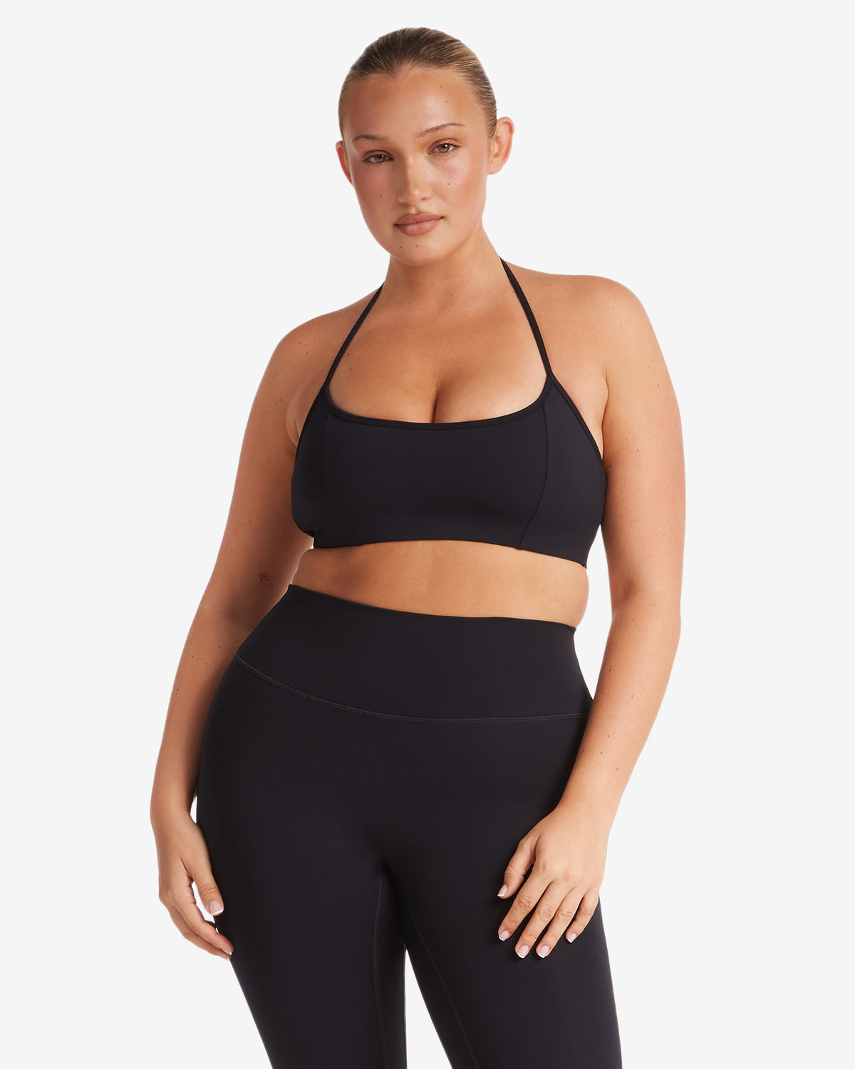 Serenity Contour Halter Crop | Black