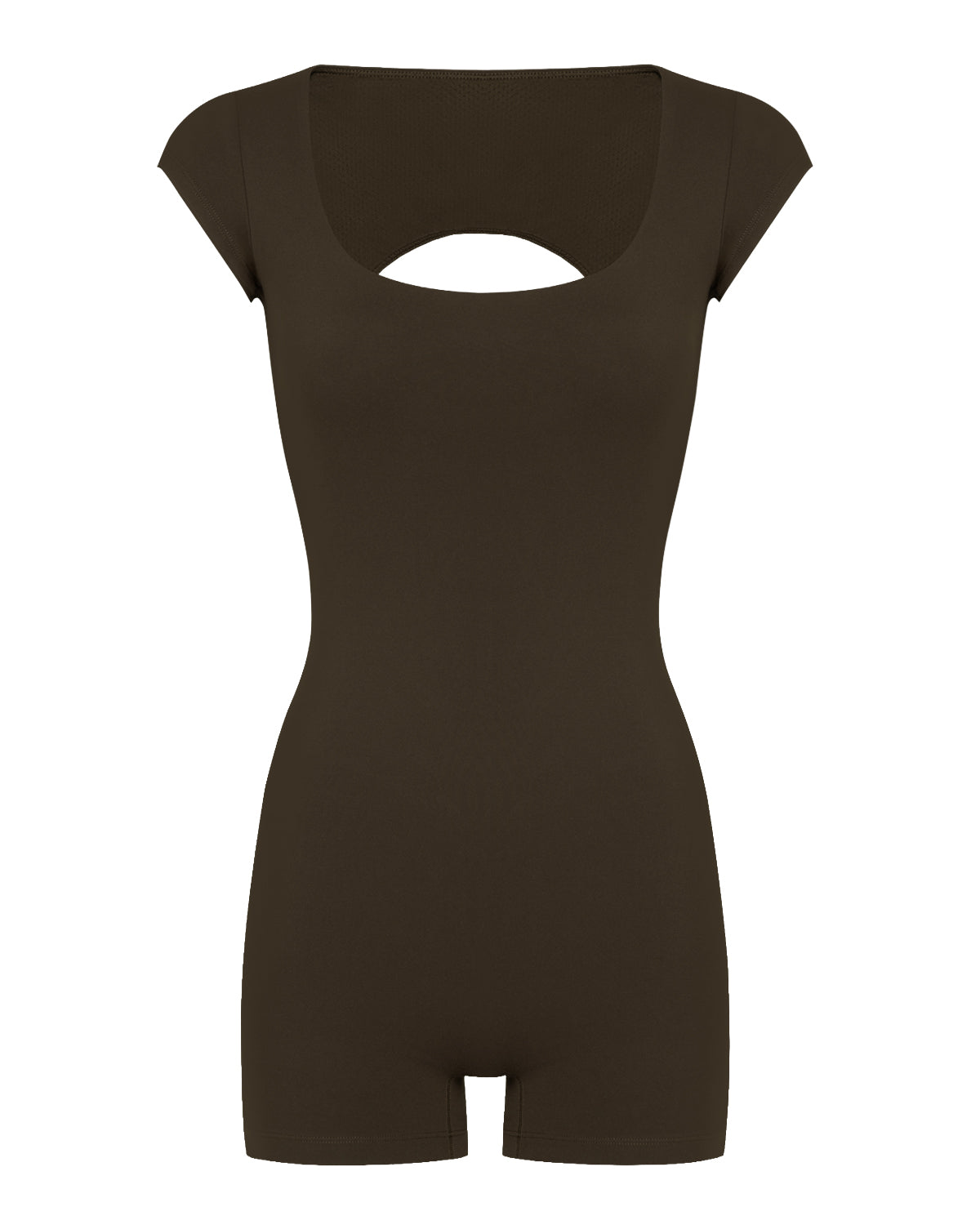 Form Capped Sleeve Playsuit | Dark Chocolate