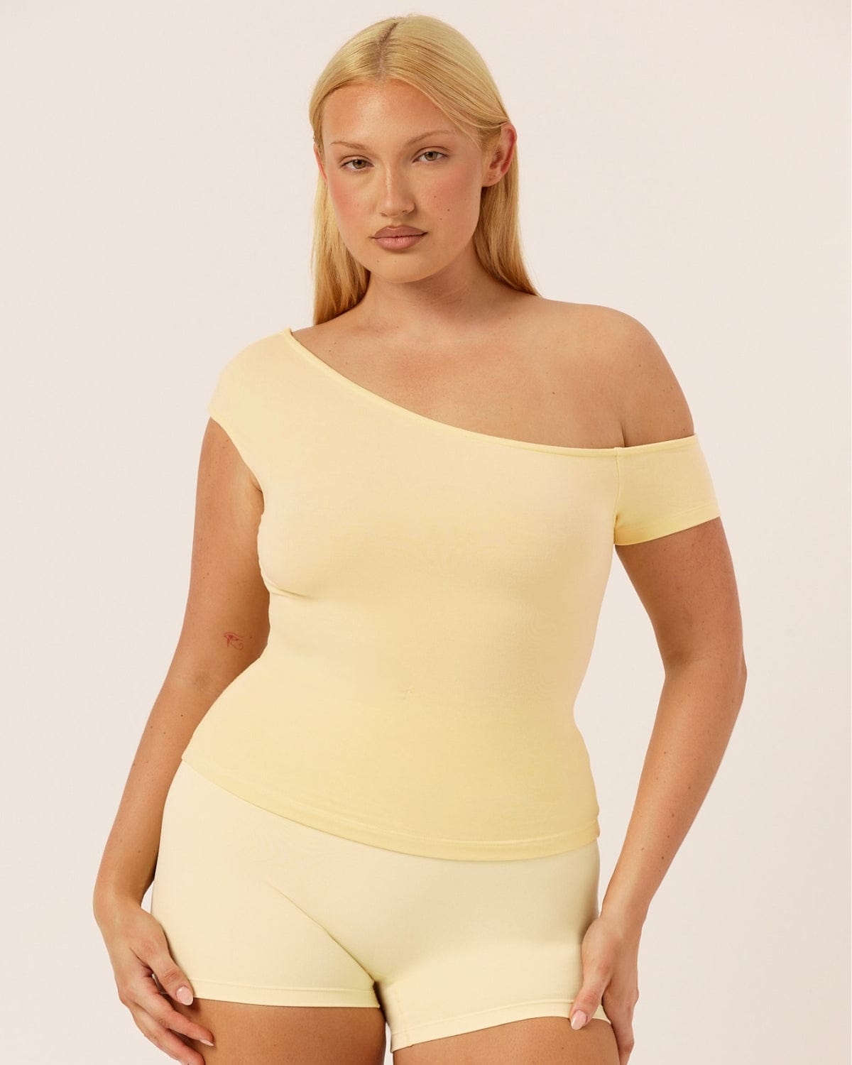 One Shoulder Capped Sleeve Top | Butter