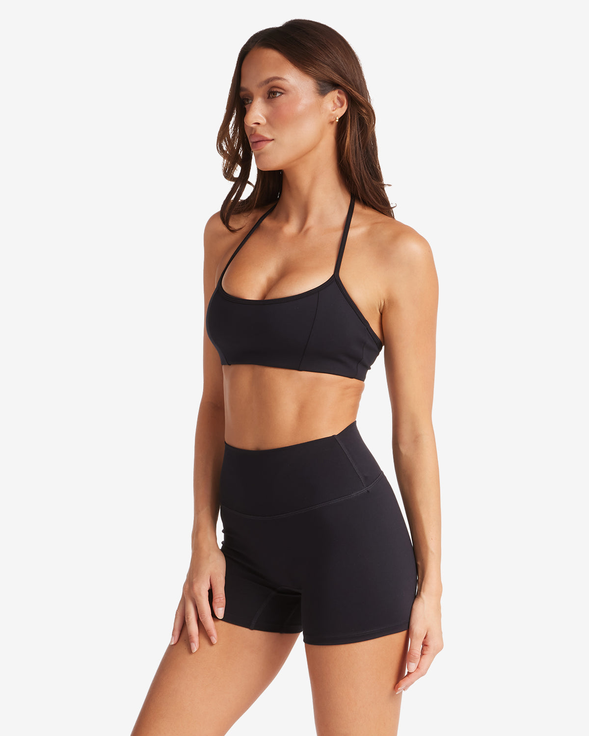 Serenity Contour Halter Crop | Black
