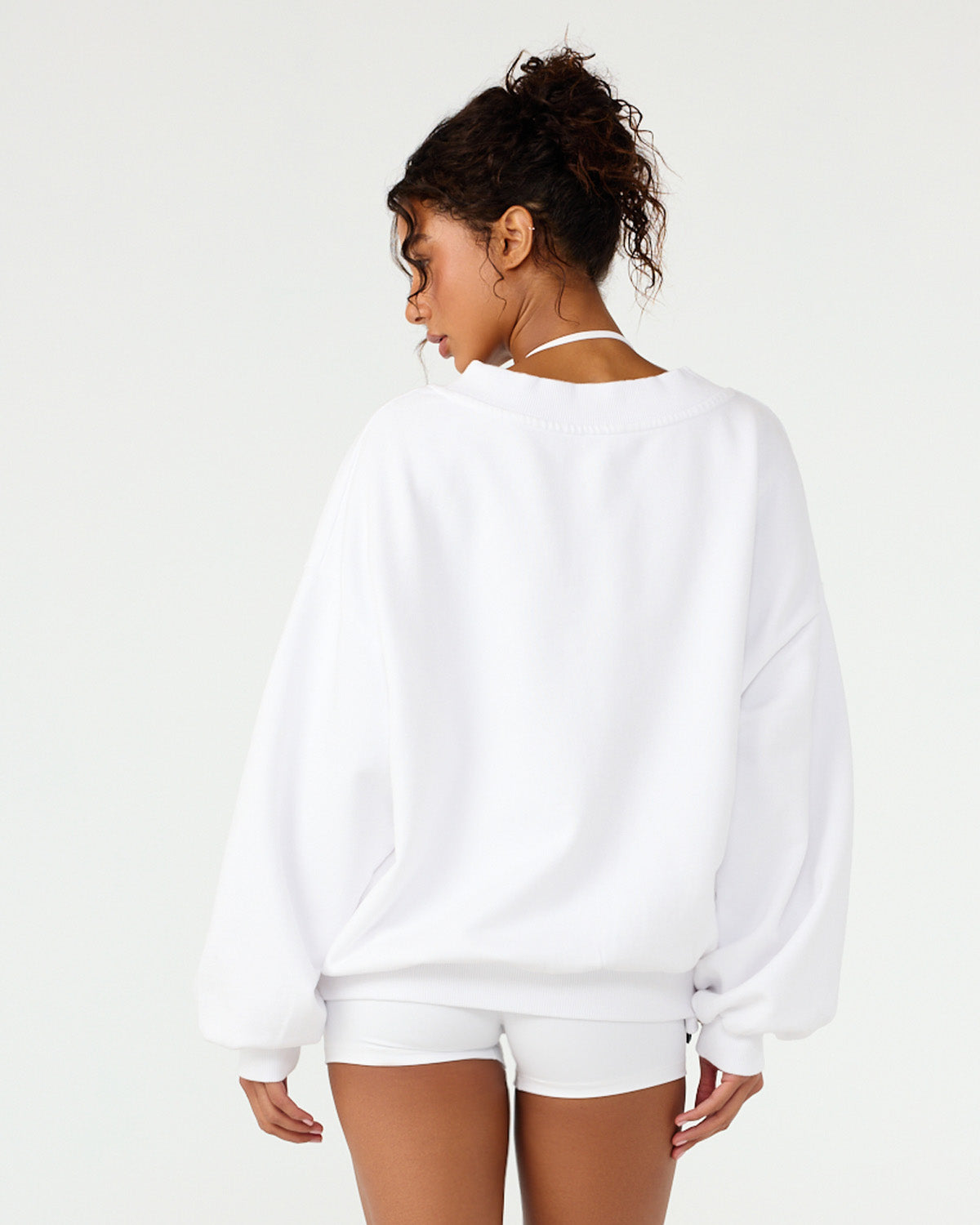 CSB V Neck Sweatshirt | White