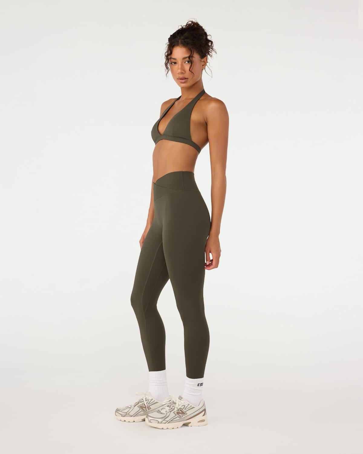 Fade Crossover Leggings | Deep Olive