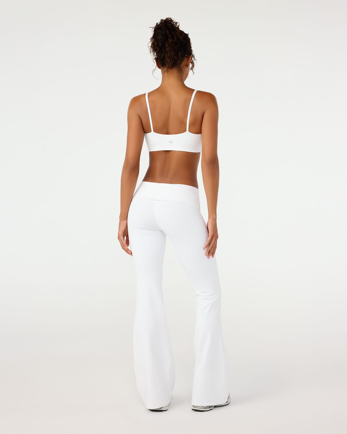 Form Invisible Scrunch Flare Fold Over Leggings | White