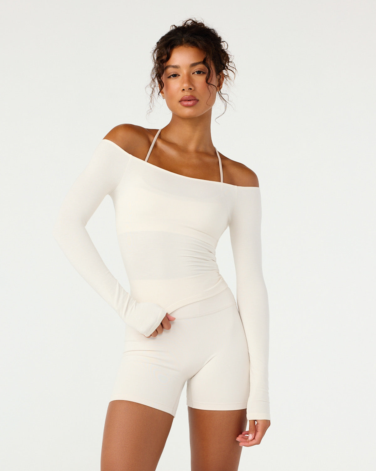 Off Shoulder Leisure Top | Vanilla