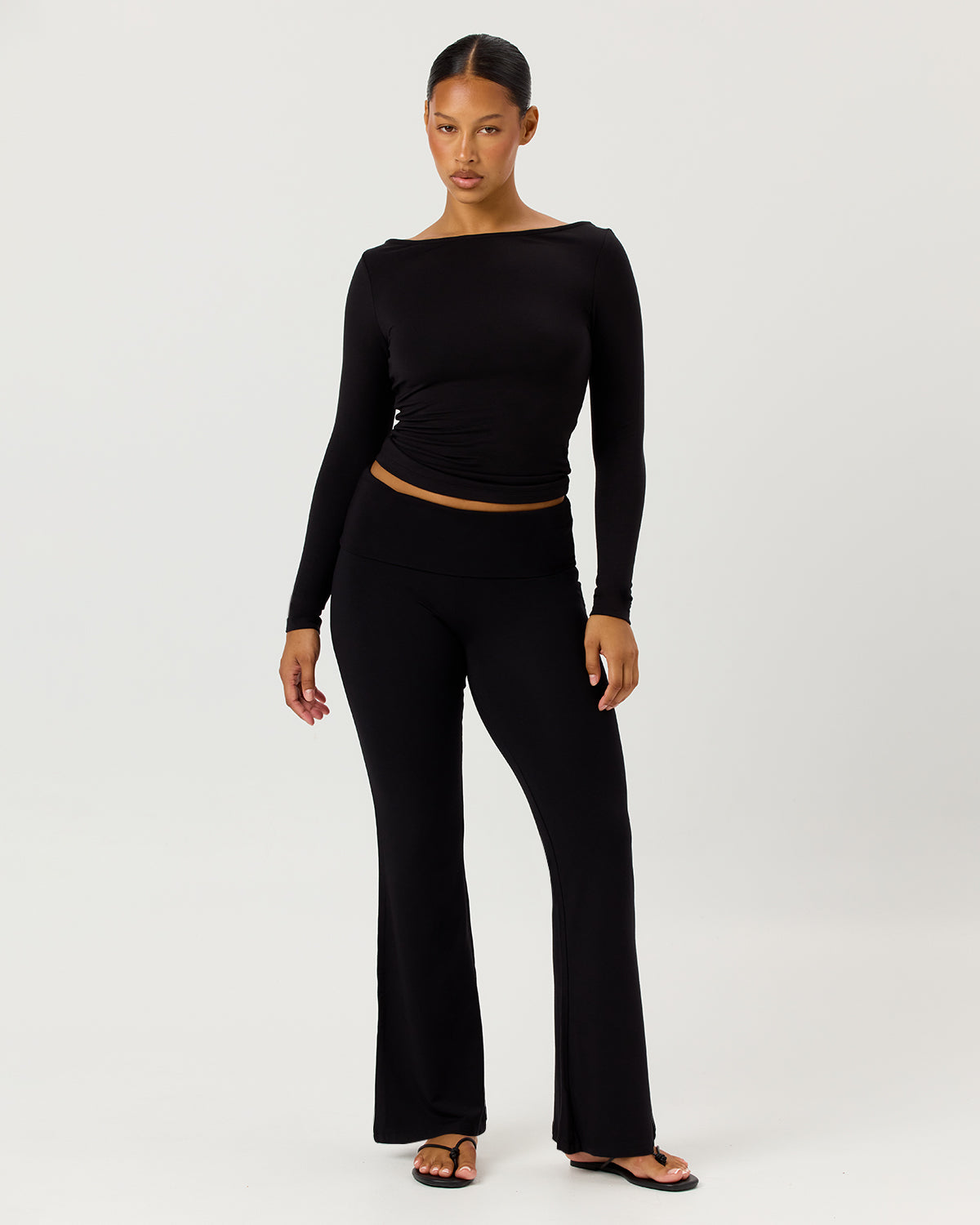 Jersey Flare Pants | Black