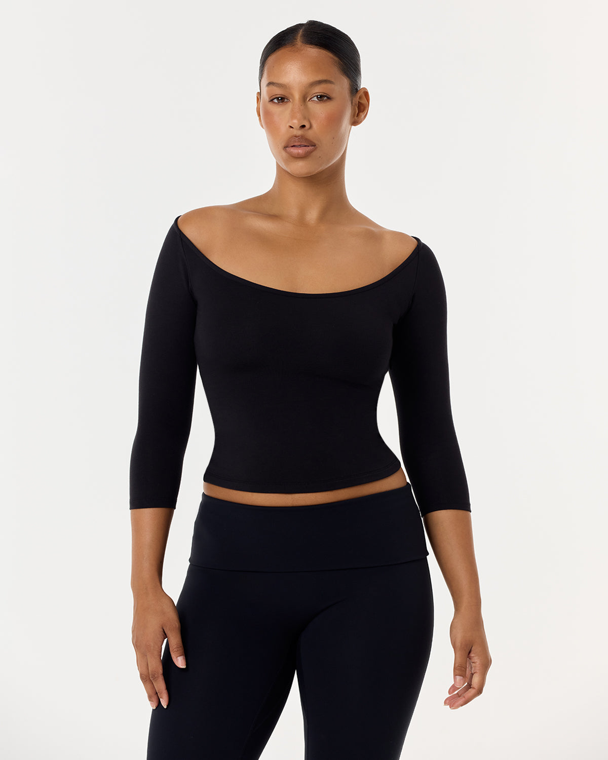 Crop Shop Boutique 3/4 Sleeve Top | Black