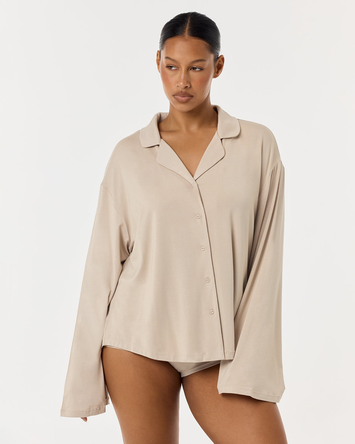 Relaxed Long Sleeve Sleep Shirt | Teddy