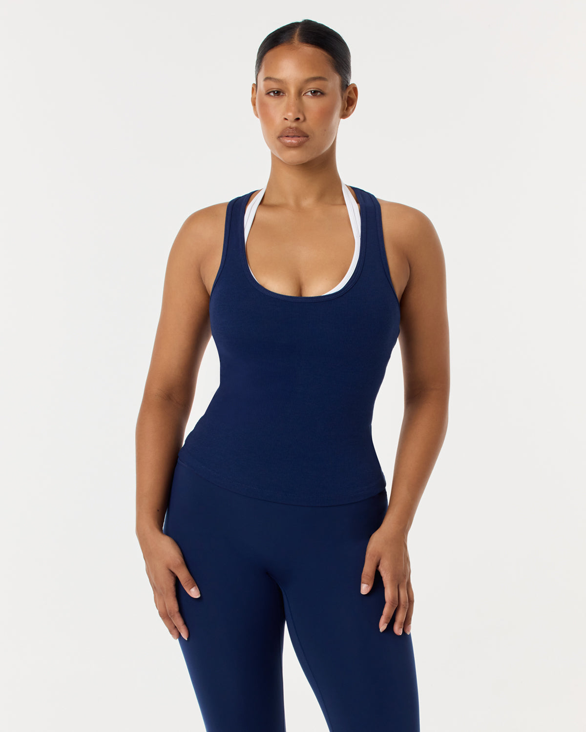 Racer Longline Rib Tank | Navy