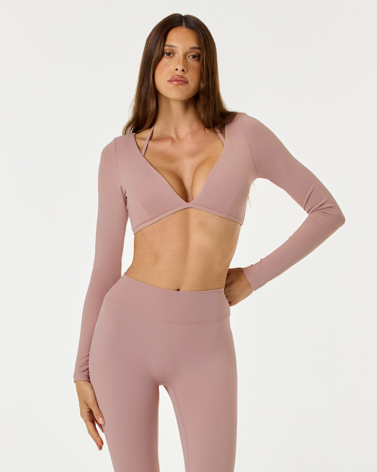 Form Contour Long Sleeve Crop | Rose