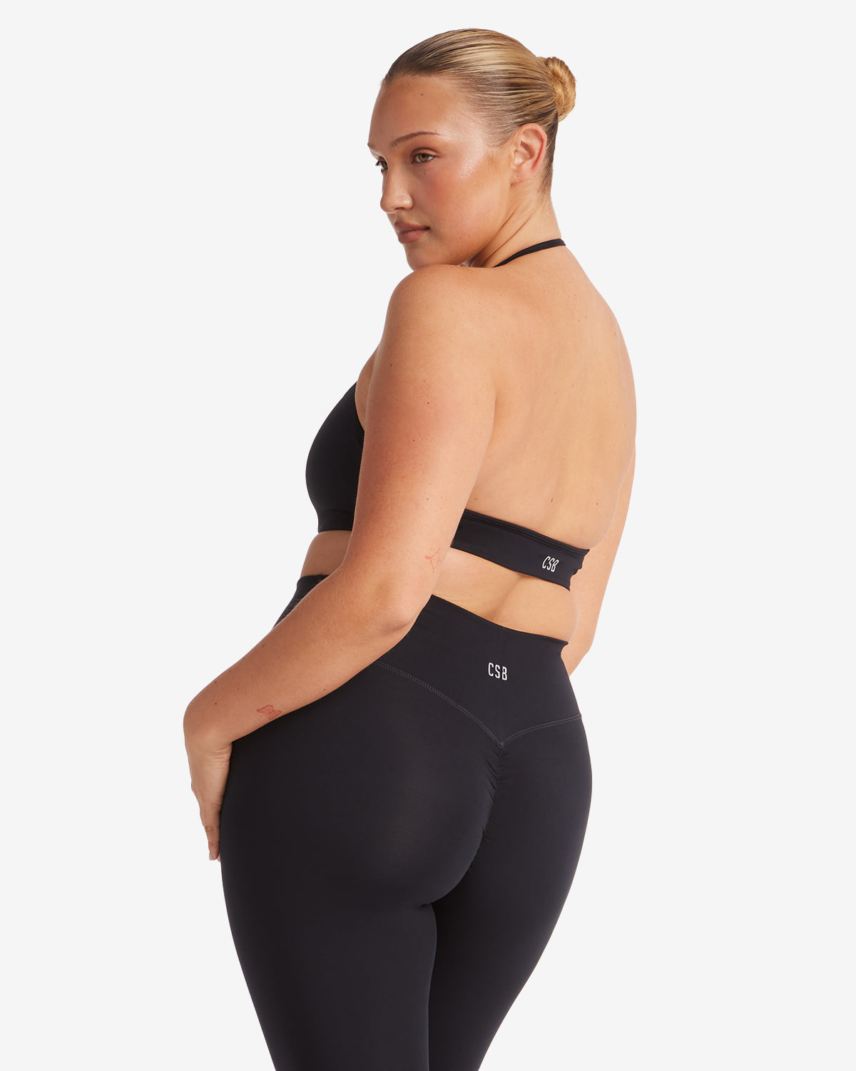 Serenity Contour Halter Crop | Black
