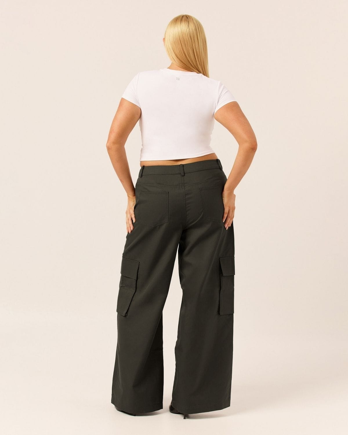 Wide Leg Cargo Pants | Deep Olive