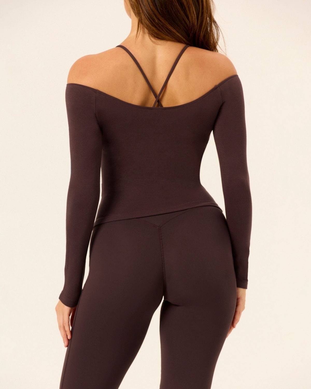 Off Shoulder Leisure Top | Espresso