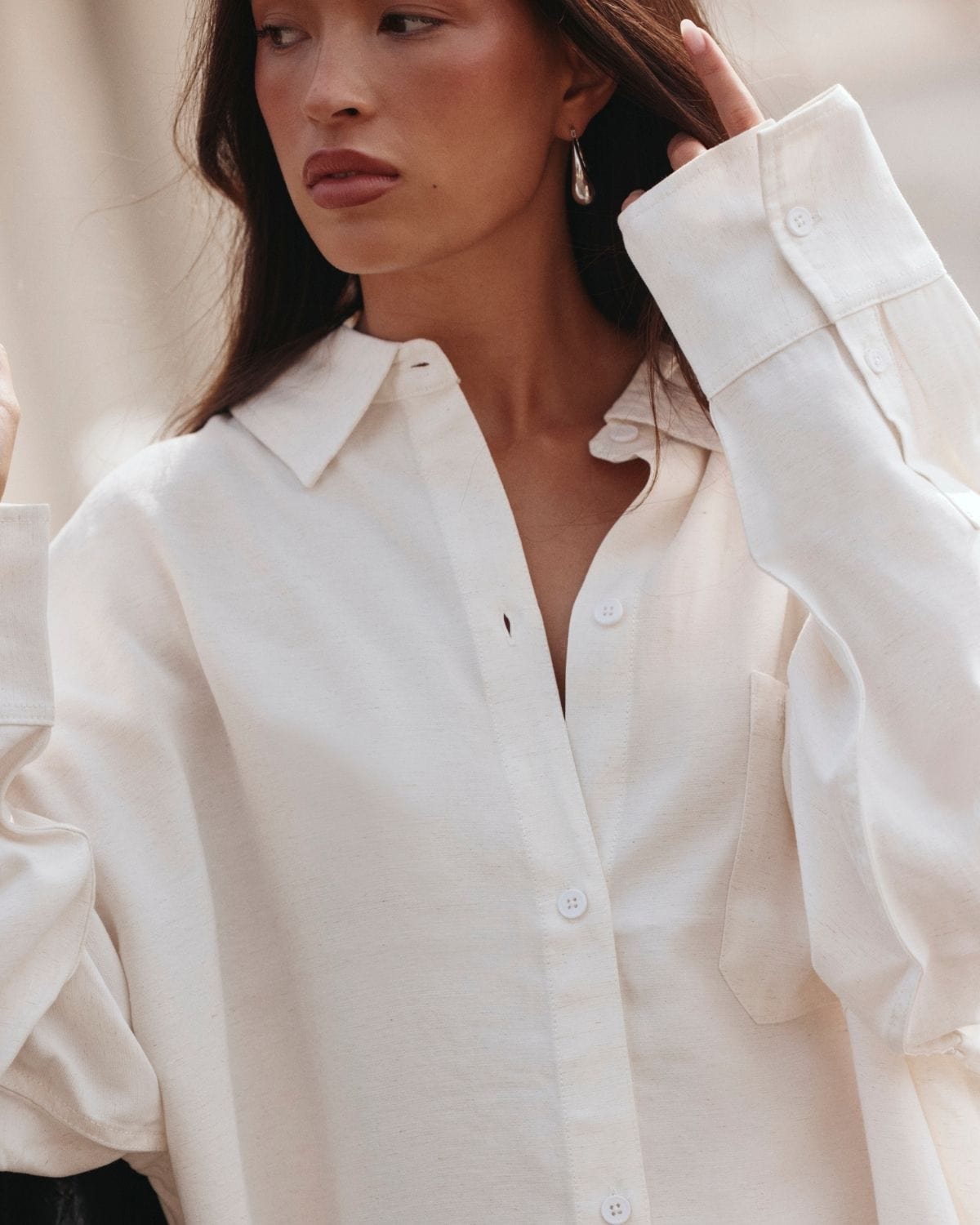 Oversized Button Up Shirt | White