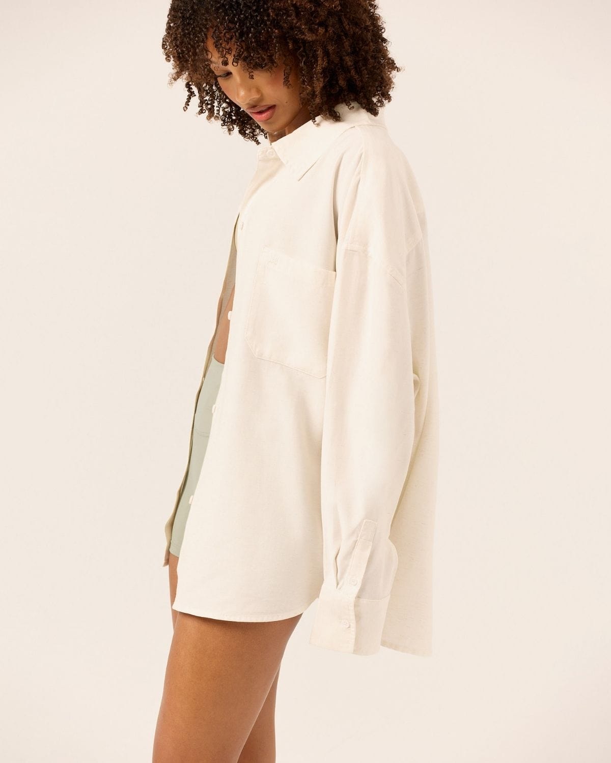 Oversized Button Up Shirt | White