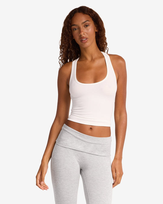 Longline Rib Tank | White