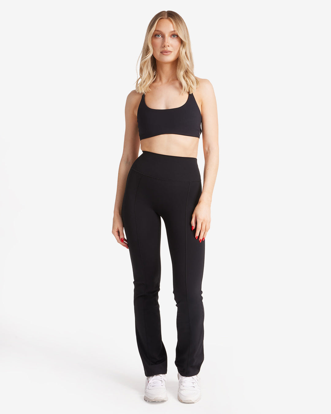 ◇KHAKIPOINT◇ Ribbed Bootcut Leggings black Expert Women's Black Bootcut Legging