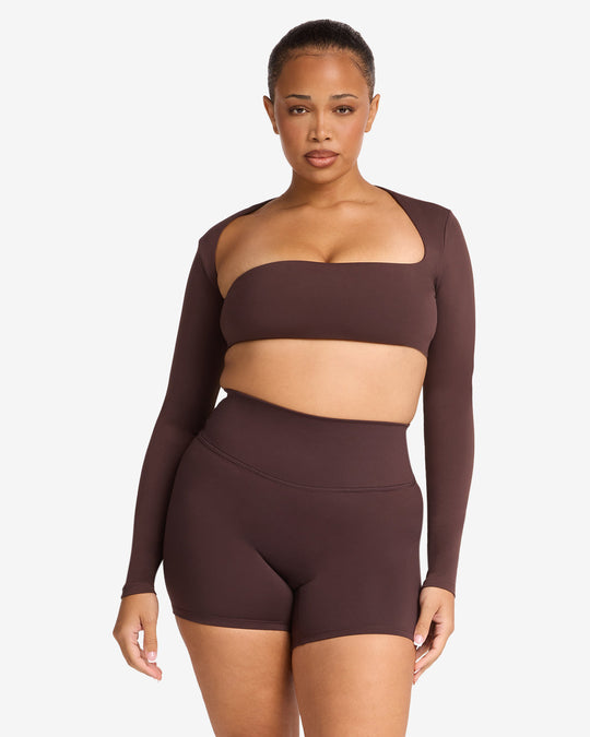 Fade Define Long Sleeve Crop | Espresso