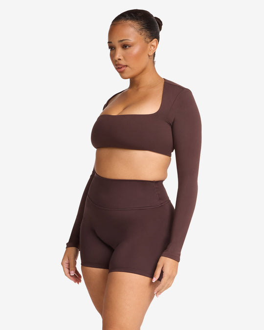 Fade Define Long Sleeve Crop | Espresso
