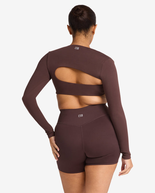Fade Define Long Sleeve Crop | Espresso