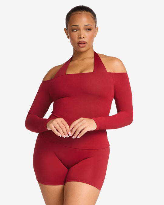 Off Shoulder Leisure Top | Cherry