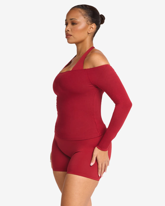 Off Shoulder Leisure Top | Cherry