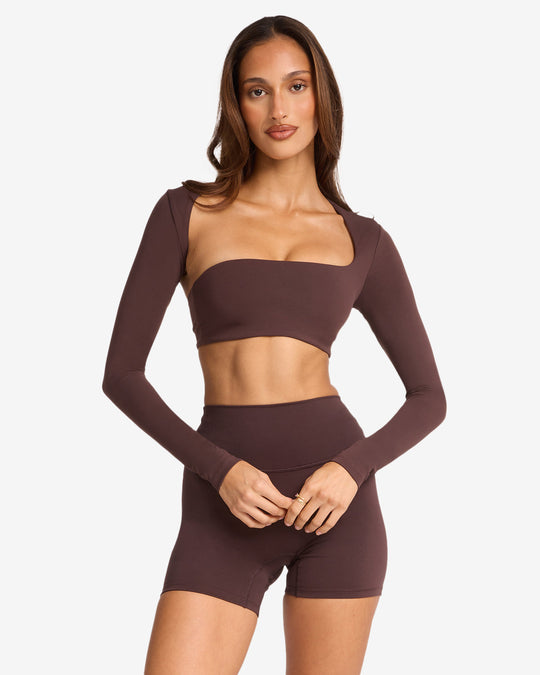 Fade Define Long Sleeve Crop | Espresso