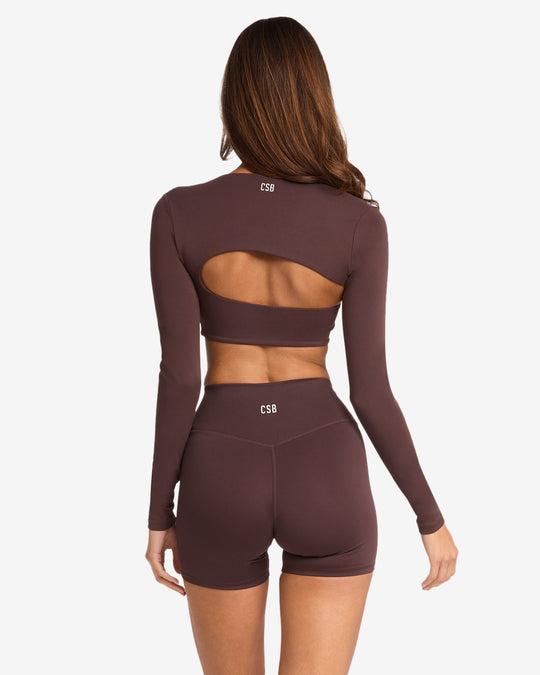 Fade Define Long Sleeve Crop | Espresso