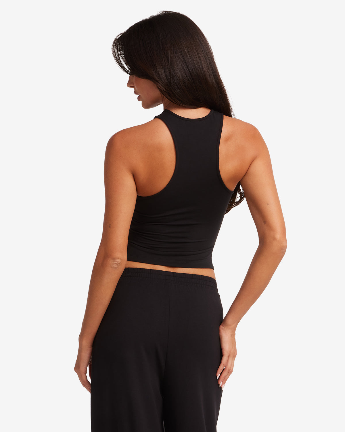 Longline High Neck Tank | Black