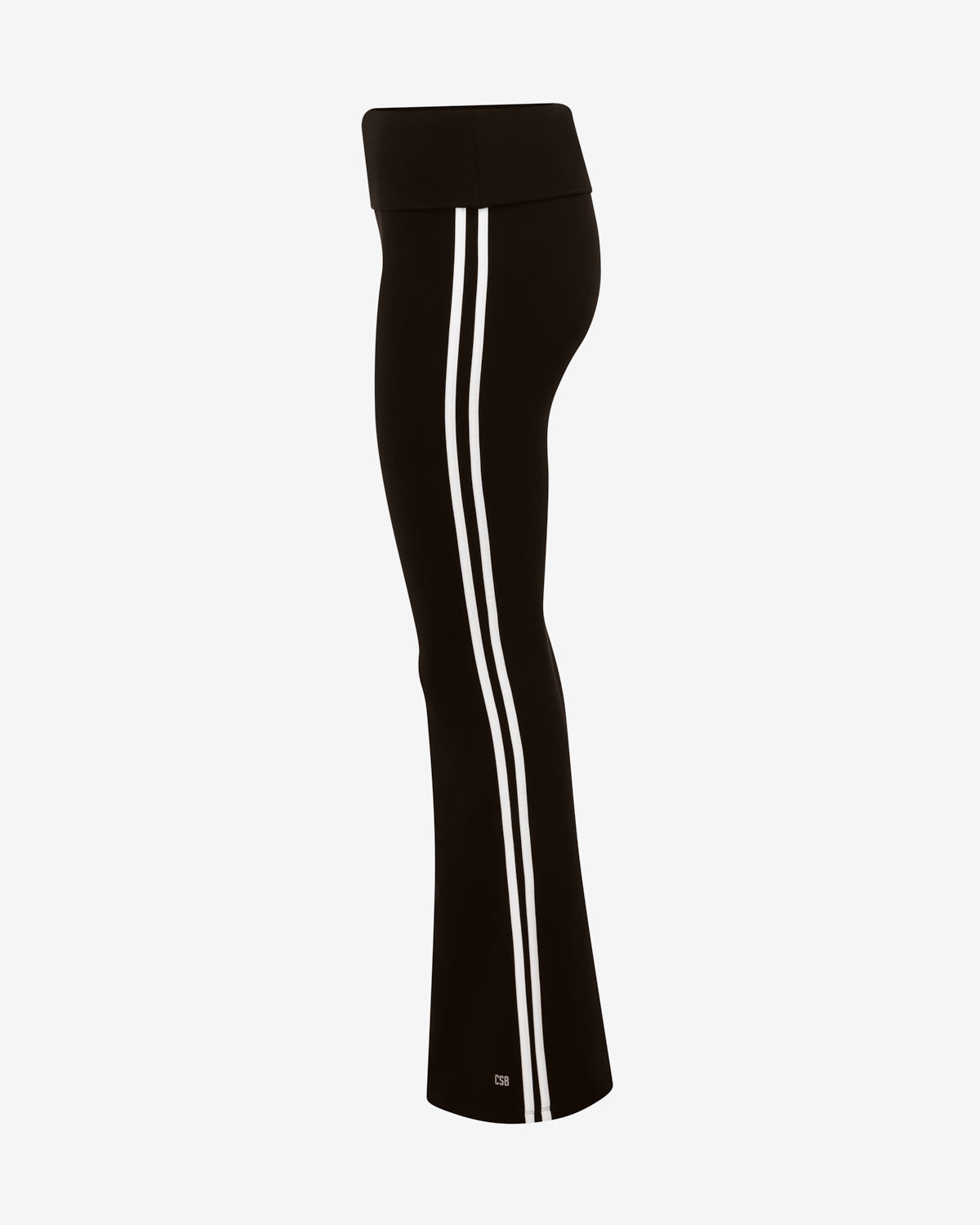 Form Invisible Scrunch Fold Over Stripe Flare Leggings | Black