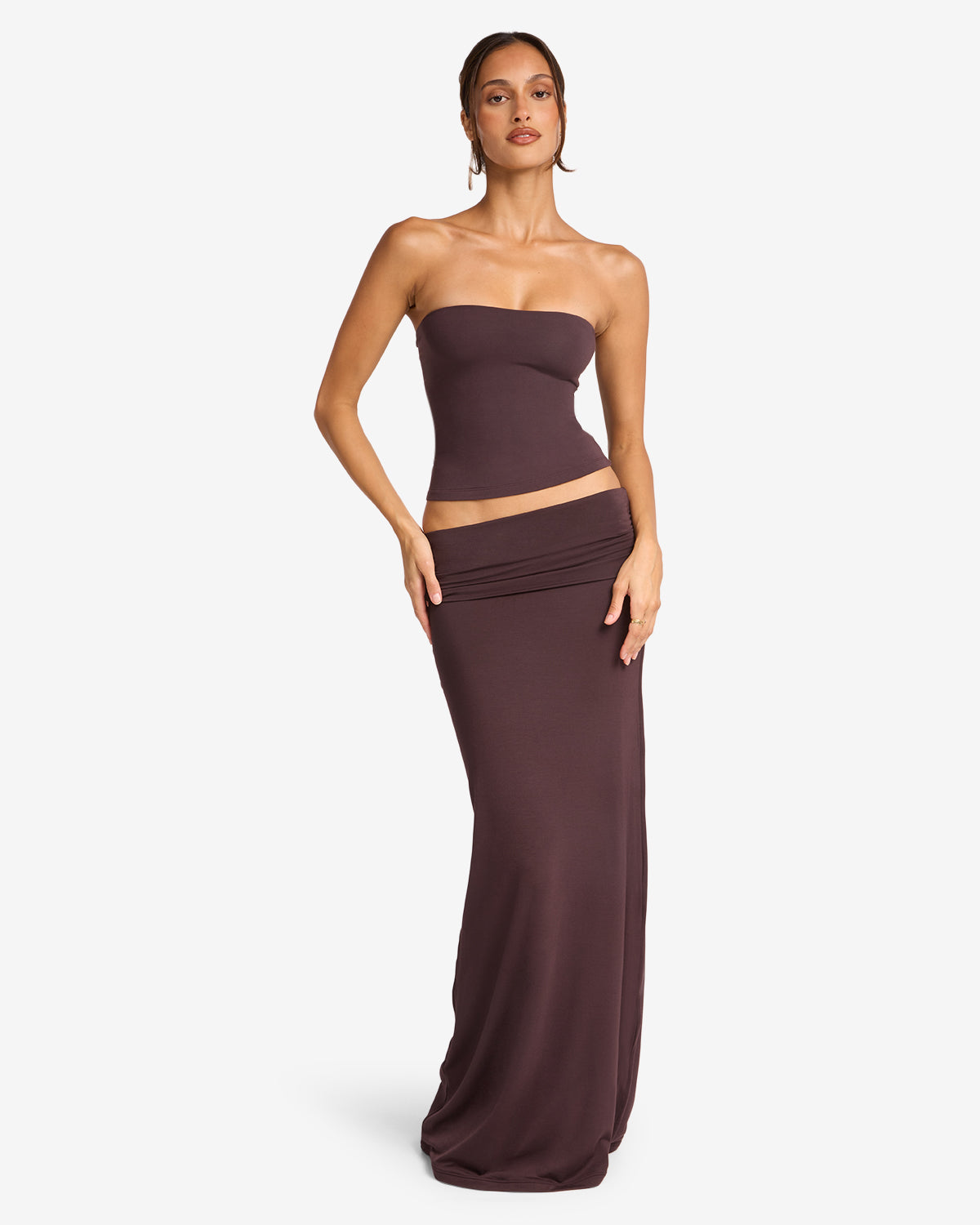 Foldover Maxi Skirt | Espresso