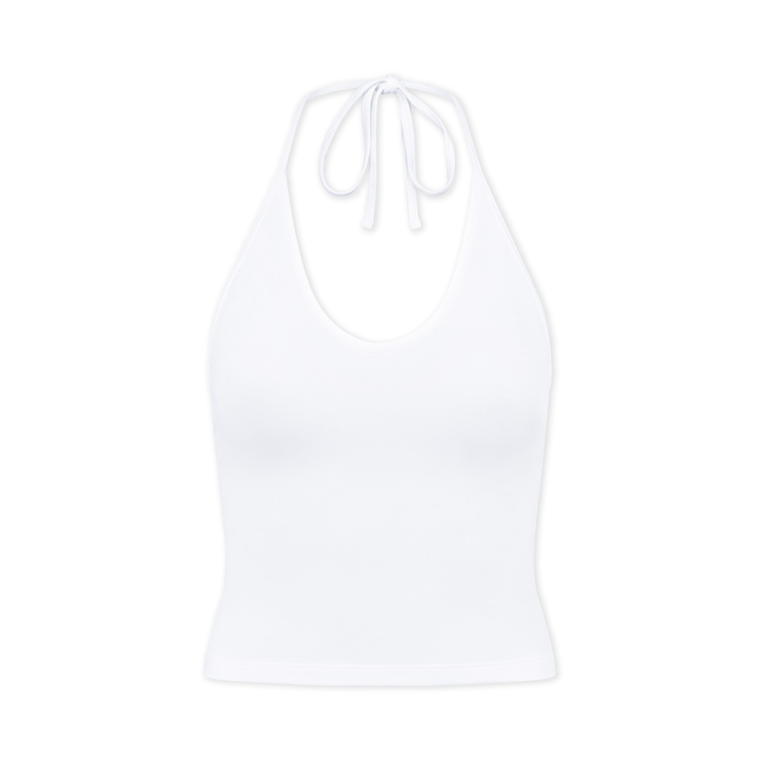 Halter Tie Tank | White