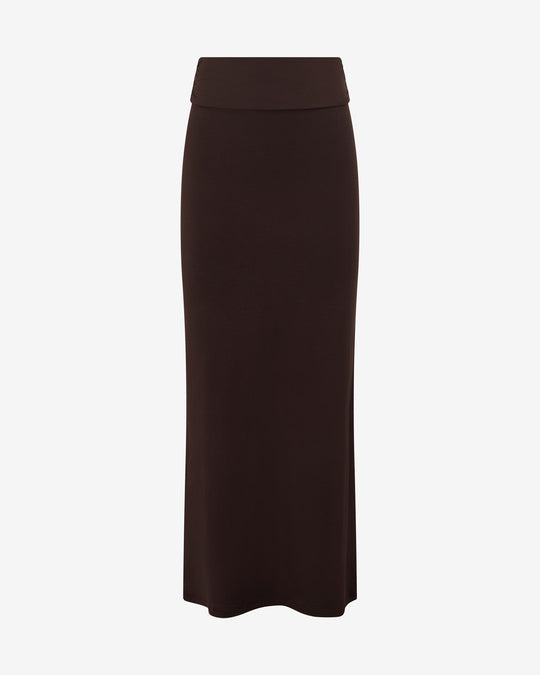 Foldover Maxi Skirt | Espresso