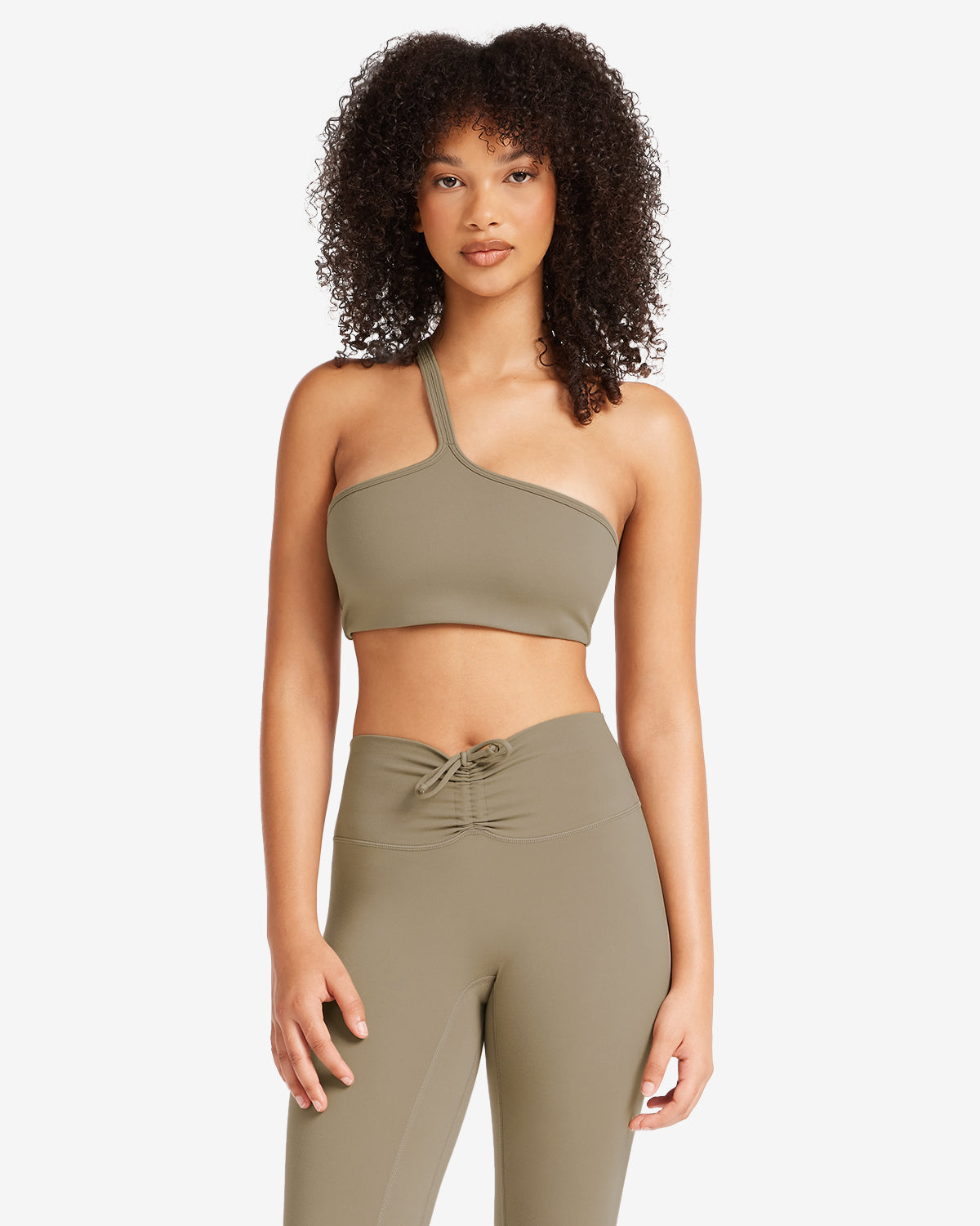 Serenity Strappy One Shoulder Crop | Vintage Khaki