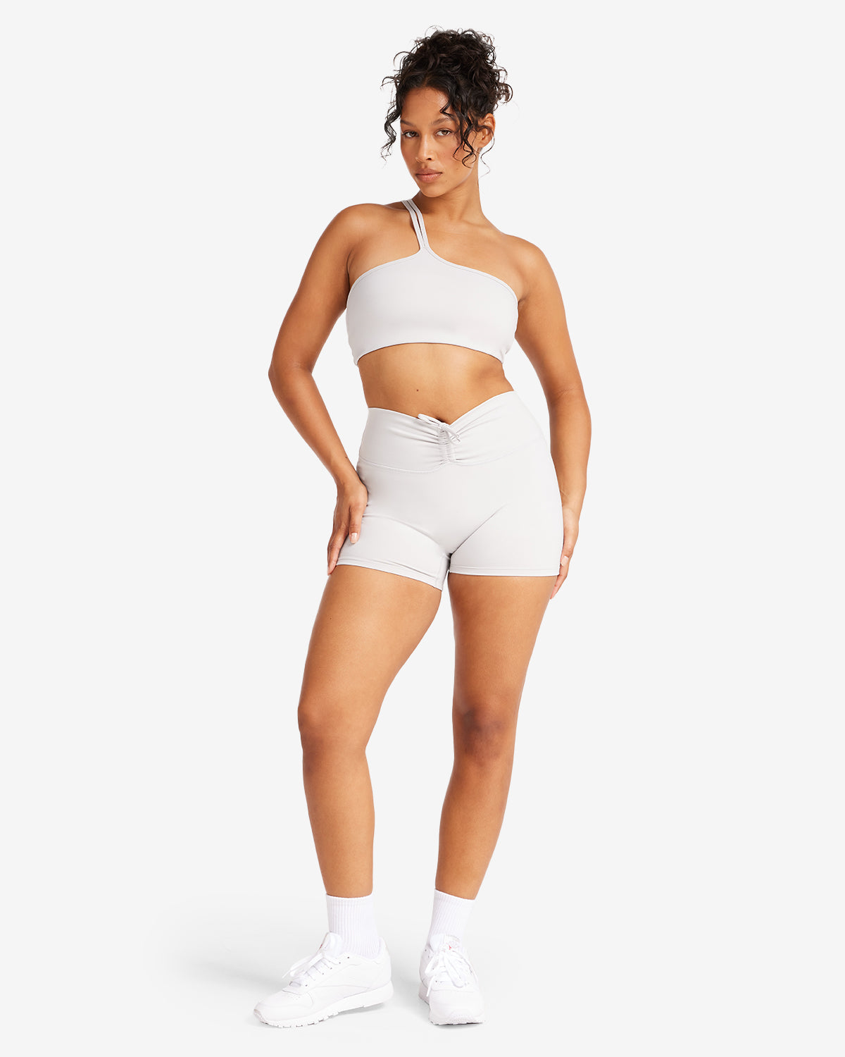 Serenity Drawstring Shorts 4" | Light Grey